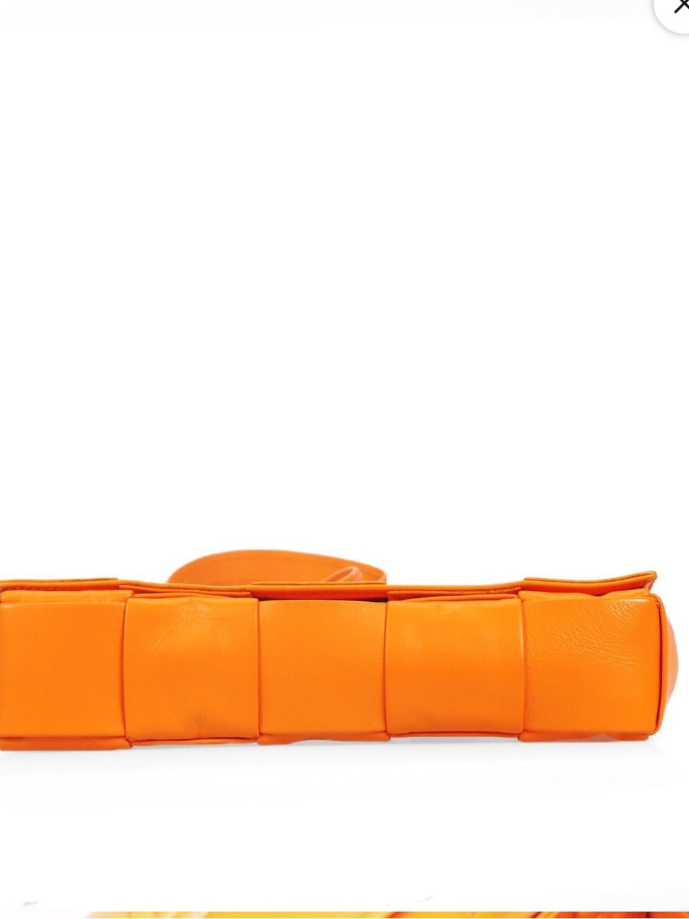 Bottega Veneta Orange Intrecciato Casette Leather Shoulder Bag - Picture 13 of 13